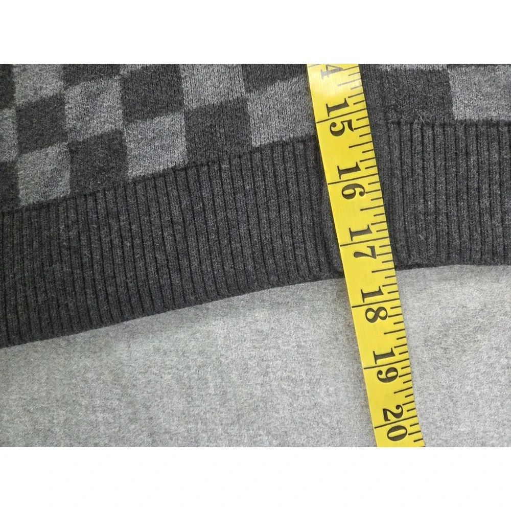 GapKids Boys XS 4-5 Cardigan Sweater Gray Checkerboard Pattern School Preppy